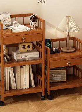 简易床头柜宿舍出租房多层带轮非实木可移动床边置物抽屉式床头柜