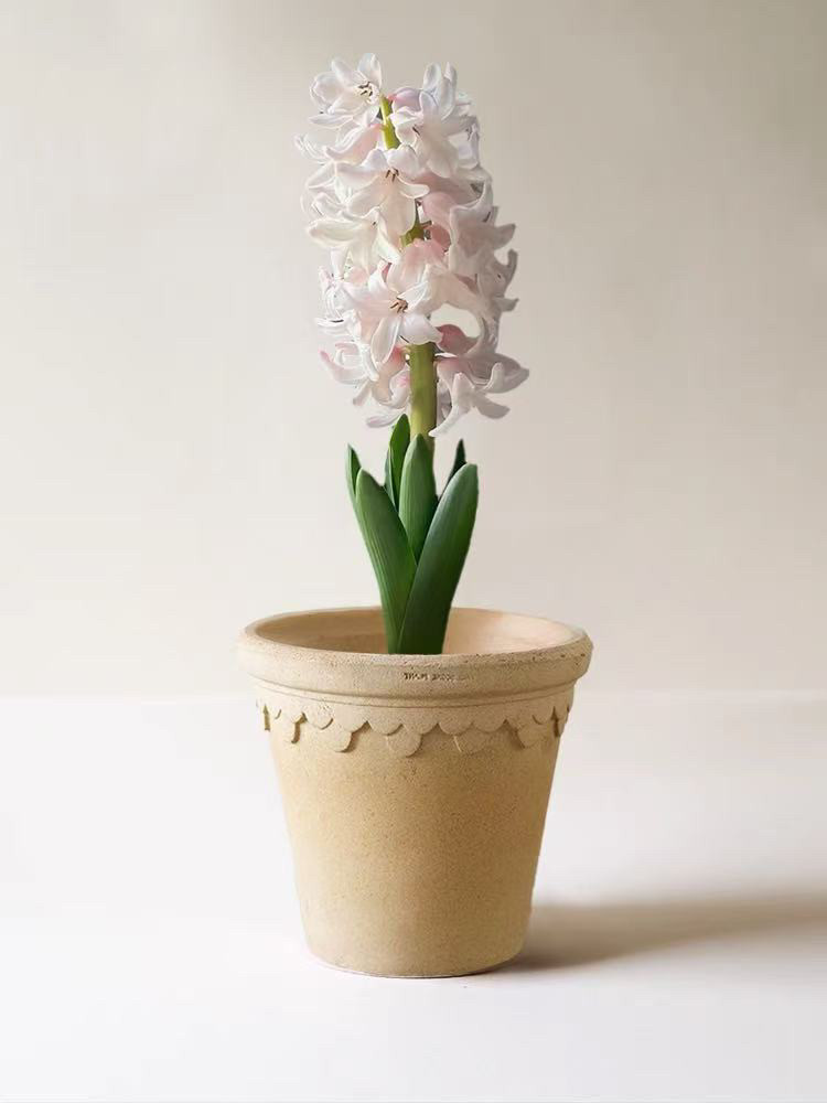 粗陶花盆透气透水 天然陶土 花边牛奶ins风 简约阳台花园落地窗,淘宝优惠券,粉丝福利购,淘宝优惠卷