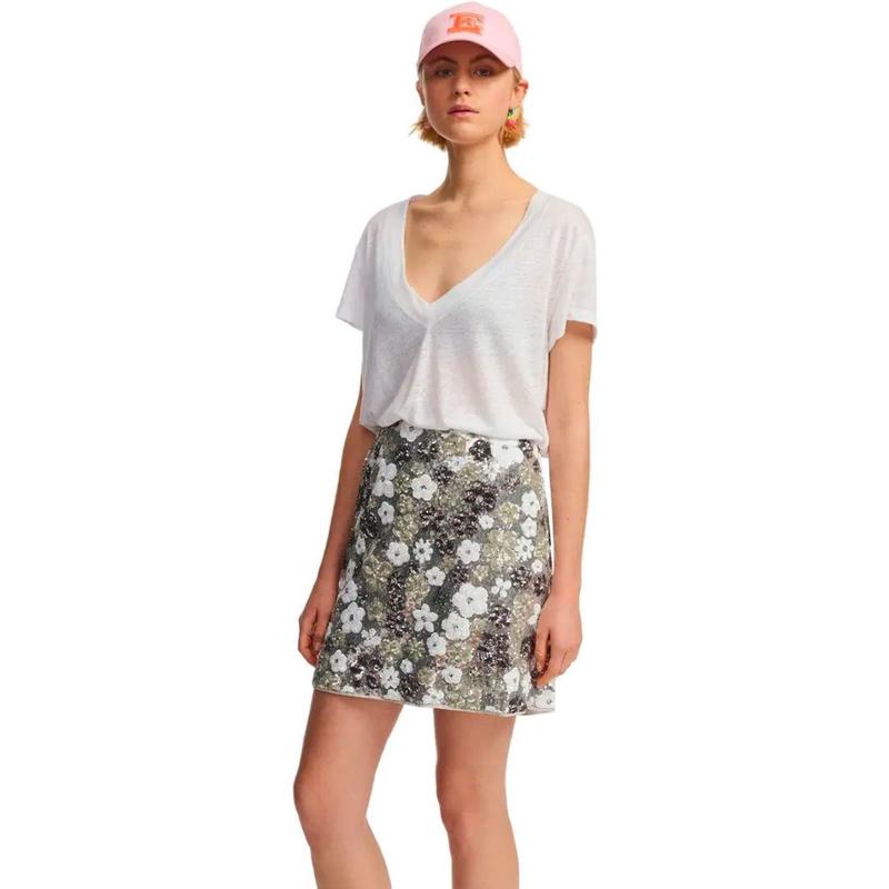 ESSENTIEL ANTWERP  FISHBONE SILVER SKIRT - 图1