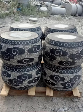 青石柱墩底座石墩子垫基石柱脚石雕柱皮圆墩空心石柱础花岗岩庭院