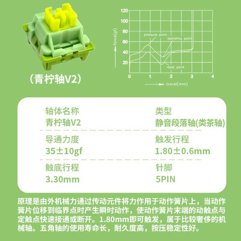 高特水蜜桃轴青柠轴体欧特姆机械键盘V2热插拔客制化outemu静音轴 - 图1