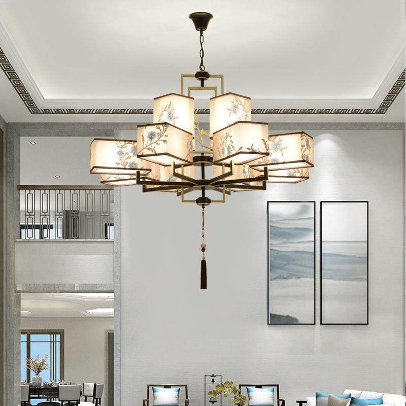 新中式吊灯客厅卧室中国风布艺刺绣灯具简约餐厅灯,淘宝优惠券,粉丝福利购,淘宝优惠卷