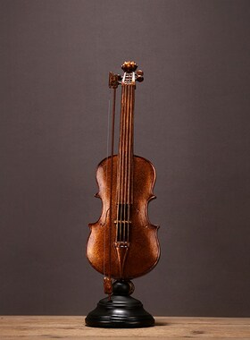 创意复古树脂小提琴模o型摆件软装饰品摆橱窗摄影道具会所酒吧摆