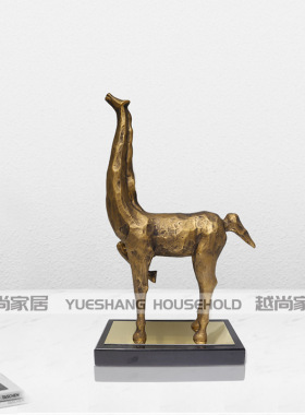 骆驼雕塑软装饰品后现代欧式样板房间新中式R摆件金属铸铁摆件