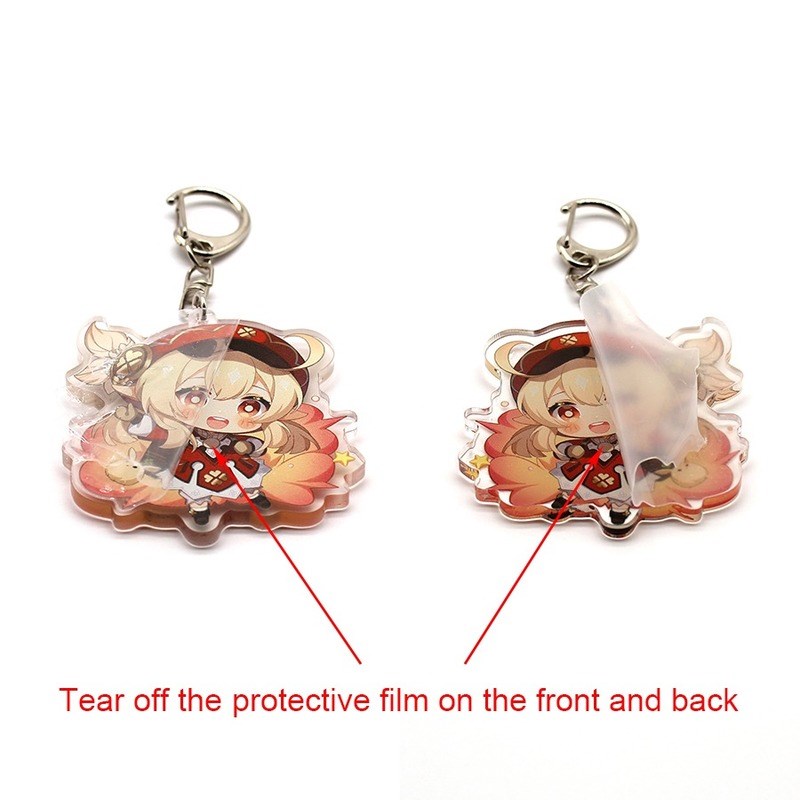 网红Anime Keychain Genshin Impact Venti Hutao Zhongli Diluc - 图1