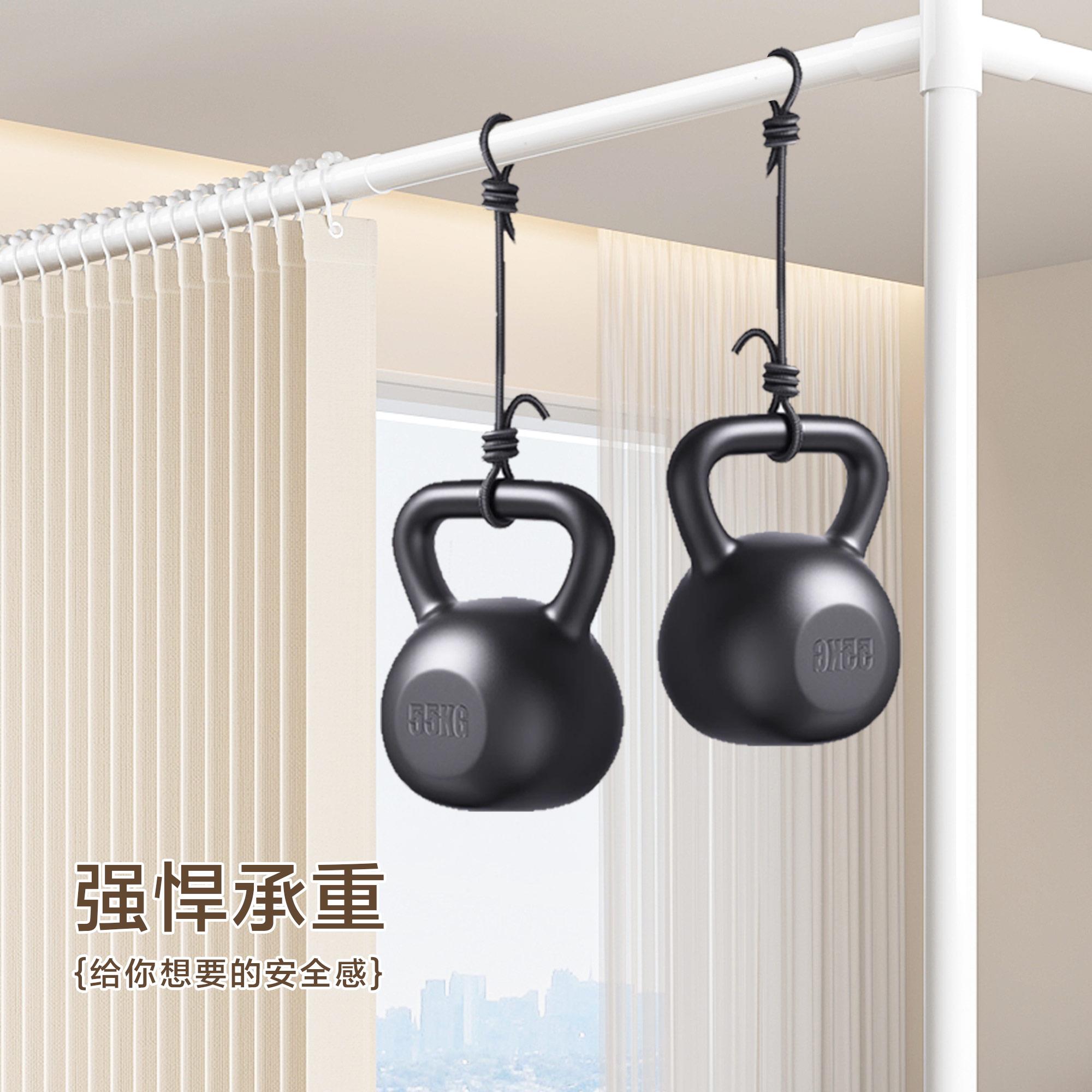 隐形折叠免打孔房间隔断帘出租屋卧室遮挡帘分割窗帘床边屏风挂帘 - 图2