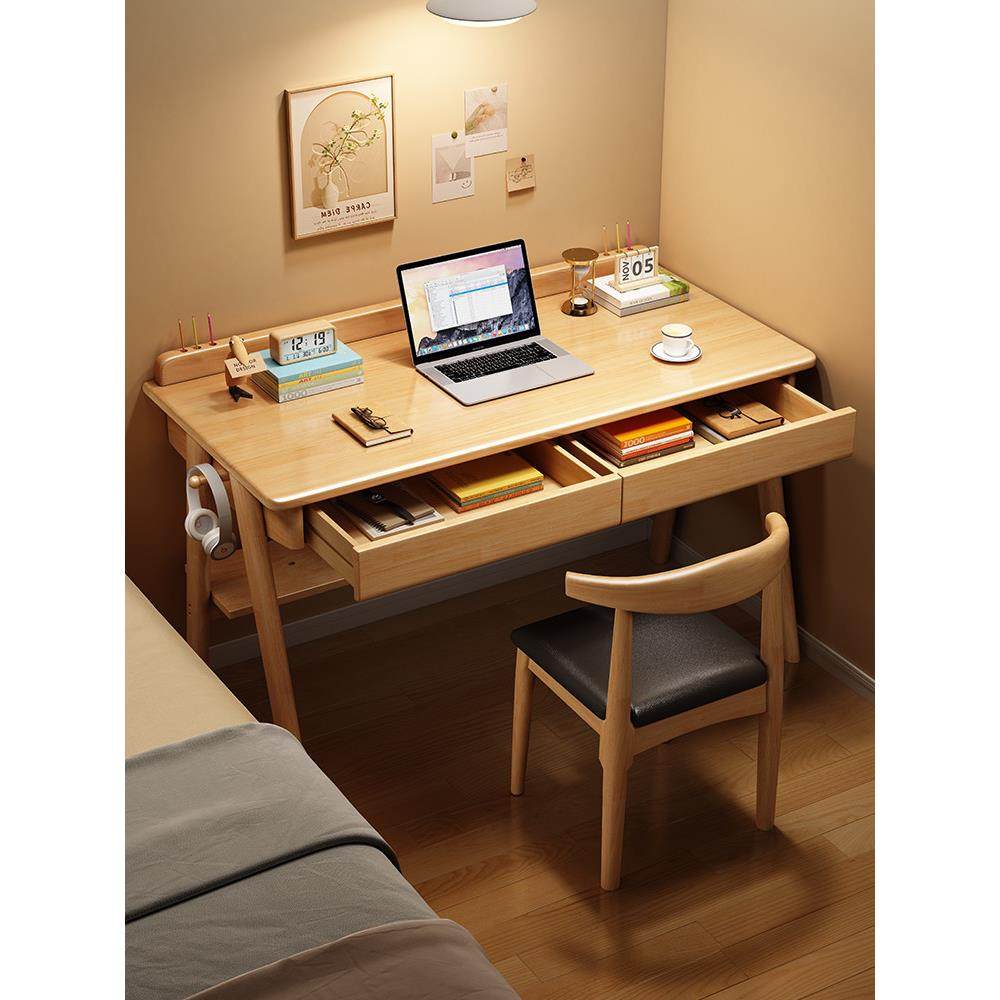 实木书桌中小学生家用学习桌初中生简易桌子工作台卧室办公电脑桌,淘宝优惠券,粉丝福利购,淘宝优惠卷