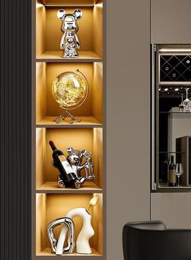 暴力熊客厅酒柜装饰品摆件轻奢高档红酒架子电视柜家居饰品工艺品