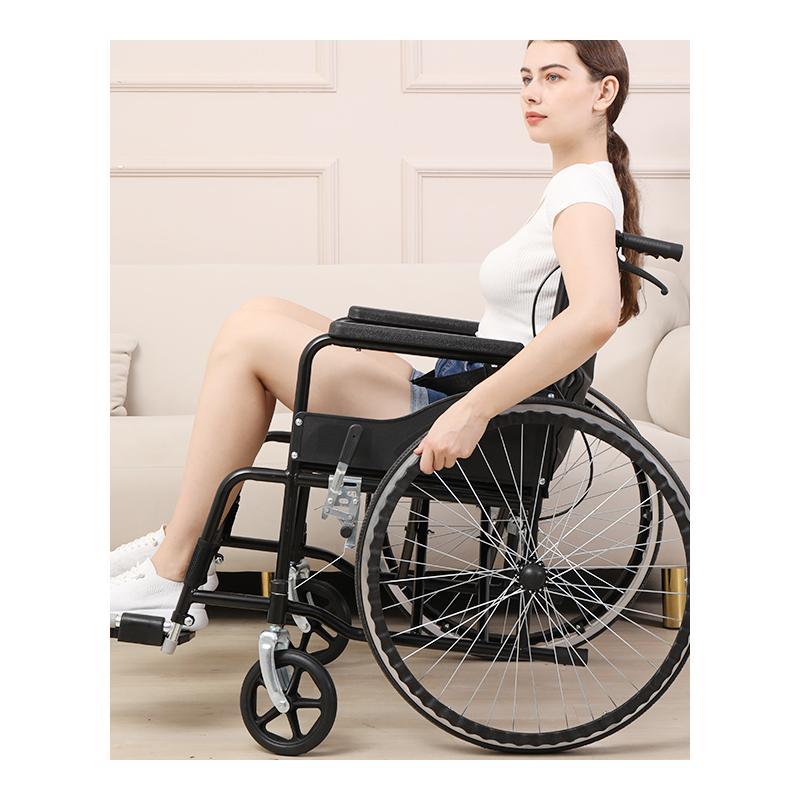 轮椅老人折叠轻便小型多功能老年旅行残疾手推代步车全躺坐便医用-图3