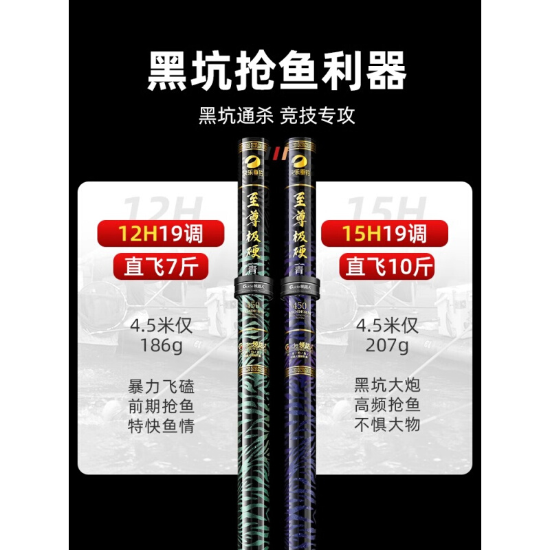 领路人青钢X黑坑专用鱼竿12H飞磕鱼竿超硬台钓竿15飞磕杆罗非手竿