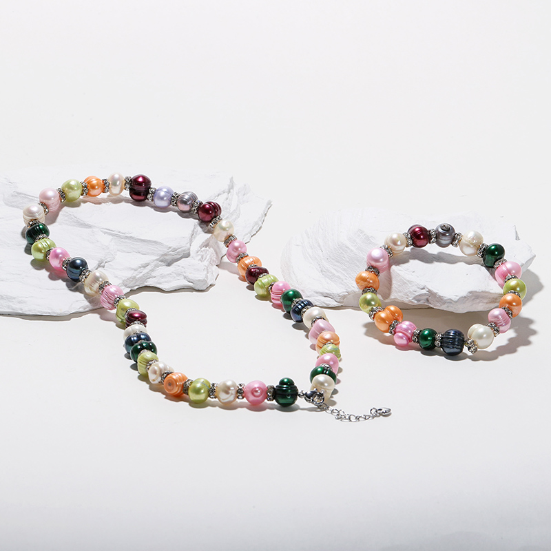 【自营】Idokawa多巴胺彩色巴洛克珍珠项链女小众个性异形不规则 - 图1