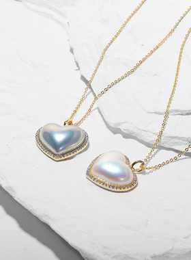 Idokawa爱心珍珠项链女