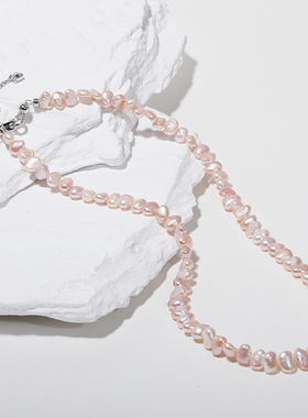 Idokawa粉色巴洛克珍珠项链女款