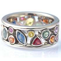 Hollow Diamond Multicolor Ring Female Ring Exquisite Simple