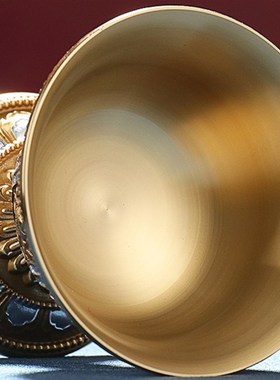 家用供水杯精工铜八吉祥供u具高脚圣水杯抛光莲花八供水碗大小贡