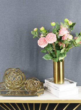 欧式家居水晶球铁艺花蕊摆件线球电镀拉丝家居金属装X饰品台面陈