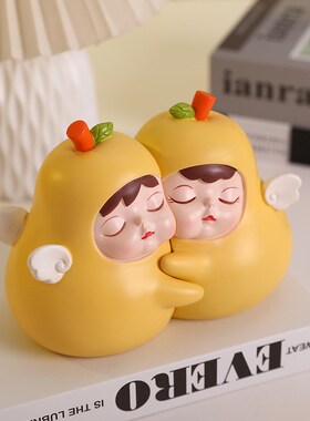 速发网红永不分离抱抱天使宝贝不离不弃家居书挡装U饰摆件情侣生