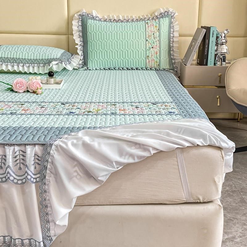 乳胶凉席床裙款三件套n公主风夏季空调冰丝席床垫1.8可水洗家用1.,淘宝优惠券,粉丝福利购,淘宝优惠卷