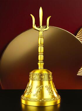 道家三清铃纯铜手摇铃道士用品太极八卦铃铛暗八仙铃铛全铜手摇铃