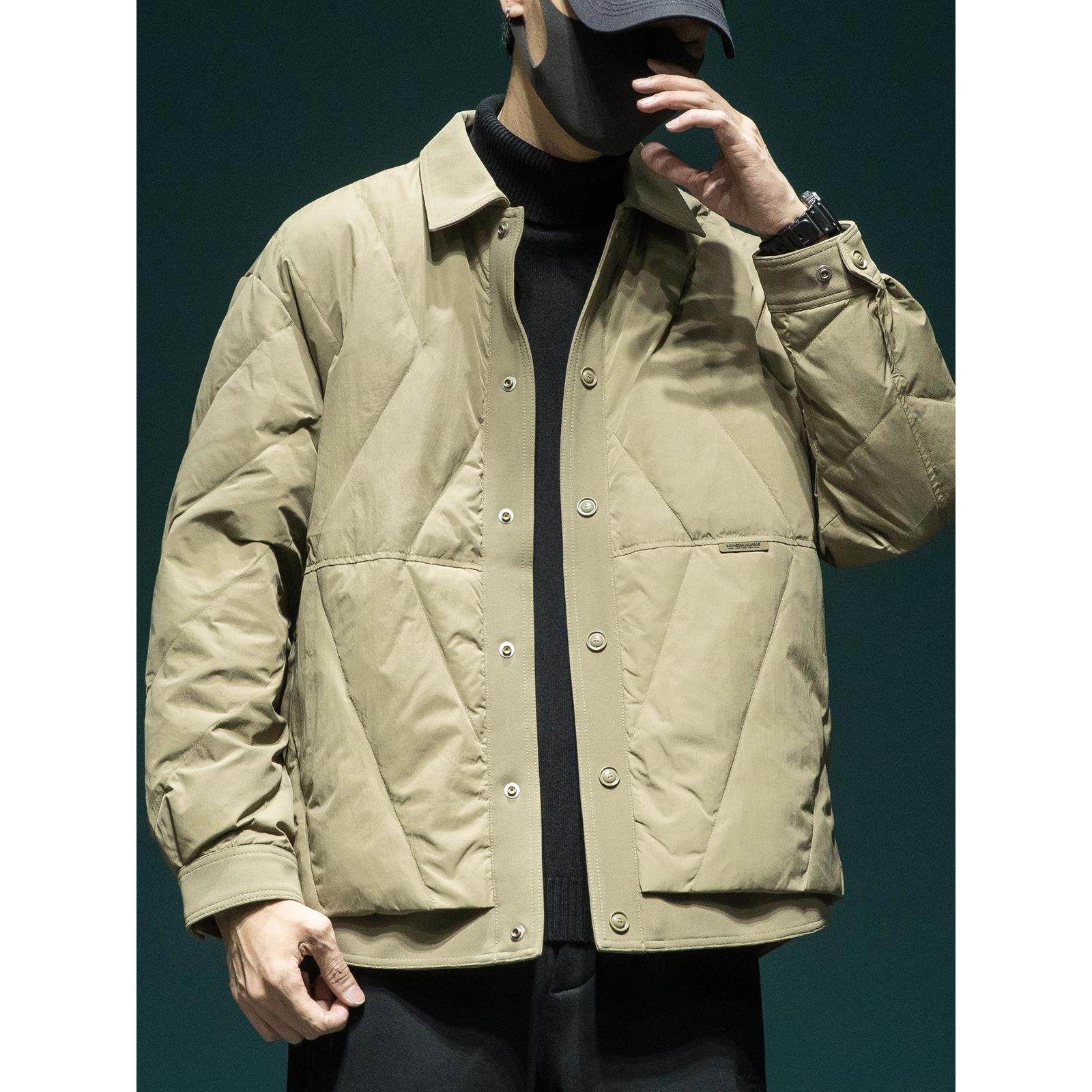 新国标90白鸭绒轻薄羽绒服男宽松大码冬季新款加厚保暖衬衫领外套,淘宝优惠券,粉丝福利购,淘宝优惠卷