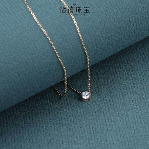 钻禧珠宝18K金六抓钻石项链四抓钻石项链鼻屎钻锁骨链石原里美 - 图1