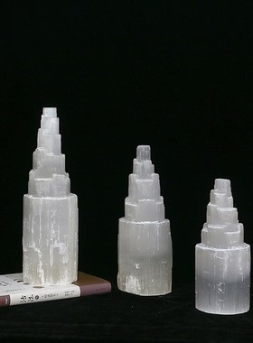 现代简约创意g石膏矿石宝塔摆件客厅电视柜样板间玄关家居装饰品