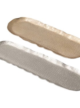 北欧简约现c代轻奢椭圆形托盘摆件样板间售楼处餐厅客厅桌面收纳