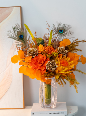 餐桌桌面长圆形花瓶斗柜岛台摆件