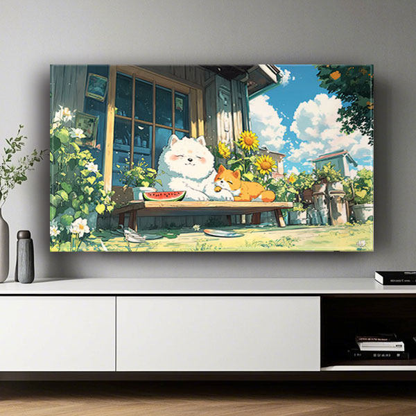 电视机套罩可爱治愈猫咪防尘罩保护套55/65/75/85寸遮光挡灰尘布,淘宝优惠券,粉丝福利购,淘宝优惠卷