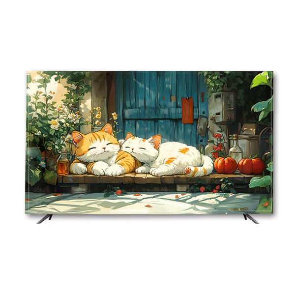 电视机套罩可爱治愈猫咪防尘罩保护套55/65/75/85寸遮光挡灰尘布,淘宝优惠券,粉丝福利购,淘宝优惠卷