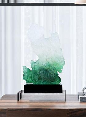 创意透明树脂太湖石摆件售楼处酒店大堂雕塑家居玄关客厅软装饰品