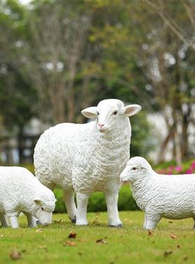 玻璃钢仿真山羊绵羊雕塑户外花园林商场楼盘草坪校园景观装饰摆件