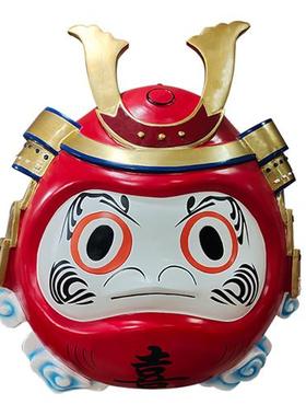 大型开运挂墙上达摩雕塑日式风格烧肉居酒屋日料店门头玻璃钢摆件