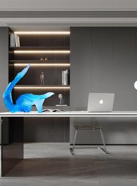 简约现代家居创意透明树脂雕塑摆件酒店样板房玄关客厅软装艺术品