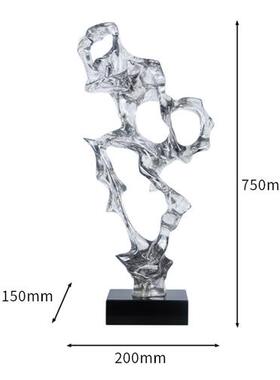 雕塑摆件轻奢透明酒店玄关客厅现代家居树脂创意水晶装饰品工艺品