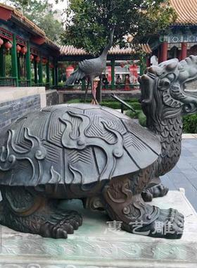 玻璃钢铸铜龙龟雕塑定制仿铜青龙朱雀玄武白虎麒麟凤凰雕像摆件