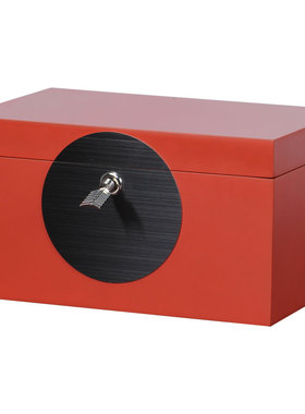 新中式金b属带锁收纳首饰盒摆件 样板房卧室梳妆台烤漆装饰工艺品