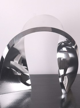 艺术扭曲丝带轻奢半环o拱桥形售楼处书房装饰品样板间书柜创意摆