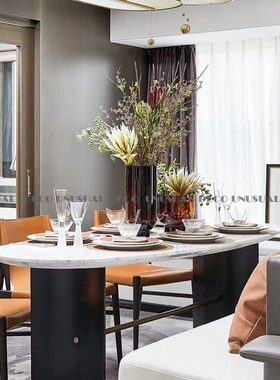 现代简约欧式轻h奢灰色焦糖色玻璃花器花瓶摆件样板房售楼处饰品