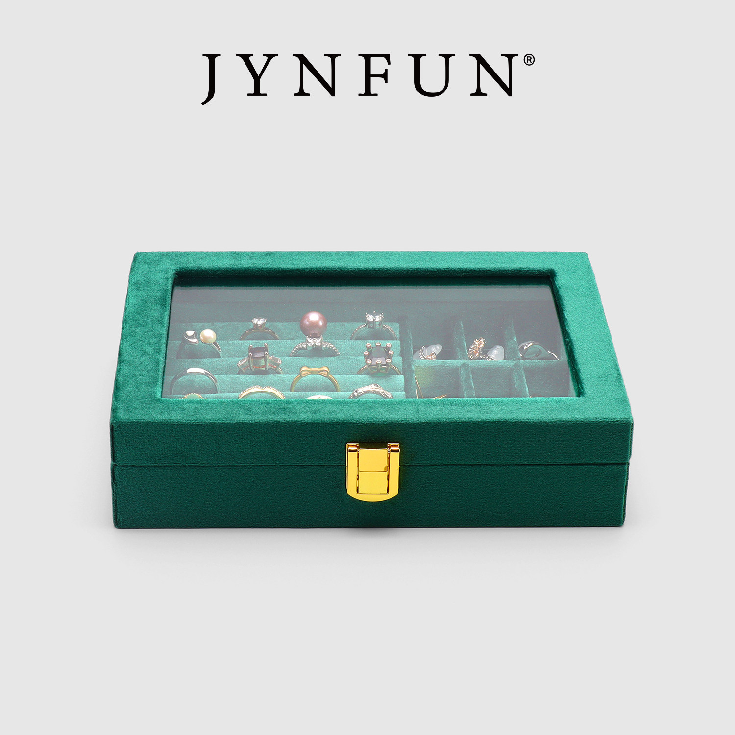 JYNFUN high-end jewelry box with transparent skylight