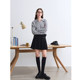 Betu Baitu retro hemp pattern V-neck temperament sweater women's 2025 winter new short knitted top
