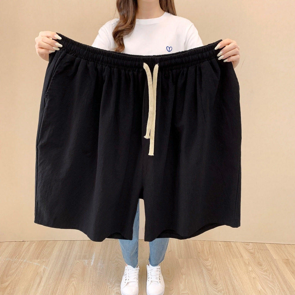 男士短裤大码宽松加肥加大300斤纯色棉麻大裤衩送爸爸高腰深档7XL,淘宝优惠券,粉丝福利购,淘宝优惠卷