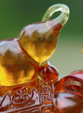 福禄平安琉璃大象居家p客厅酒柜商铺前台摆放装饰节日送礼风水摆