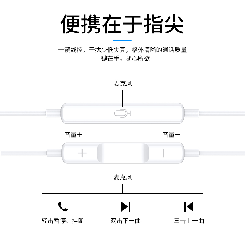 HANG适用vivoy52s耳机有线原装正品手机专用新款vivo入耳式typec - 图1