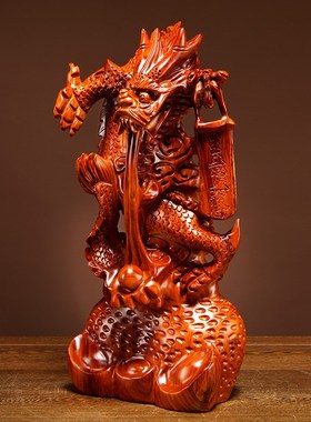 花梨木雕龙摆件红木雕刻十二生肖动物龙H家居客厅办公室装饰工艺