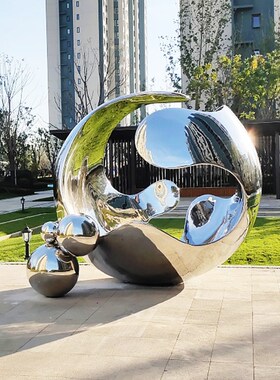 城市广场抽象艺术雕塑园林公园不锈钢G异形圆球大型落地工艺品摆