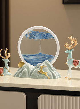 现代家居b流沙画摆件创意沙漏玄关酒柜电视柜装饰品进门客厅招财