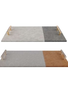 现代轻奢样板房间衣n帽间梳妆台托盘摆件软装饰品客厅电视柜收纳