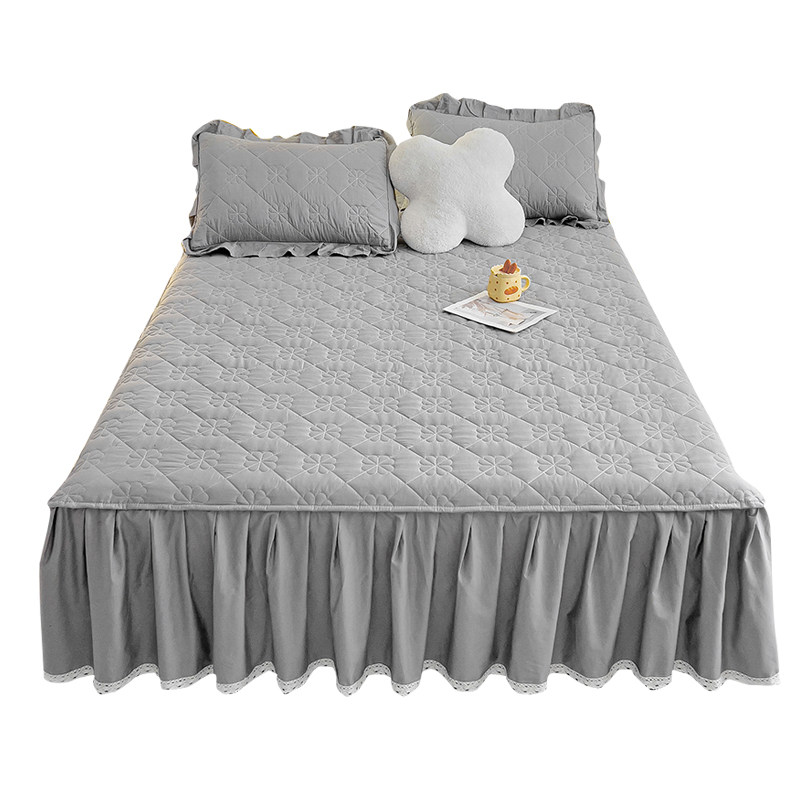 新款水洗棉床裙罩单件磨毛夹棉床罩床笠三件套防尘保护套床单防滑,淘宝优惠券,粉丝福利购,淘宝优惠卷