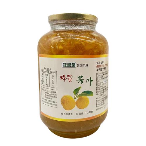 韩品蜂蜜柚子茶韩国原装进口2kg奶茶店专用水果茶酱冲饮罐装-图2